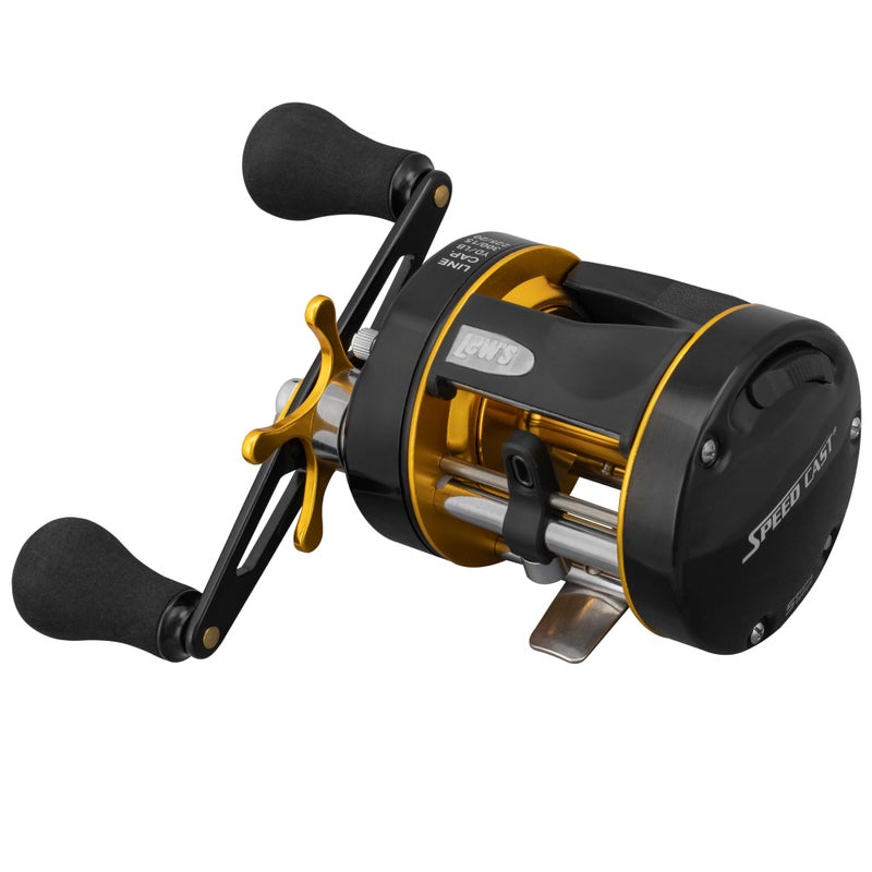 Lew's Speed Cast 5.3:1 Right Hand Casting Reel, Black/Gold - Image 1